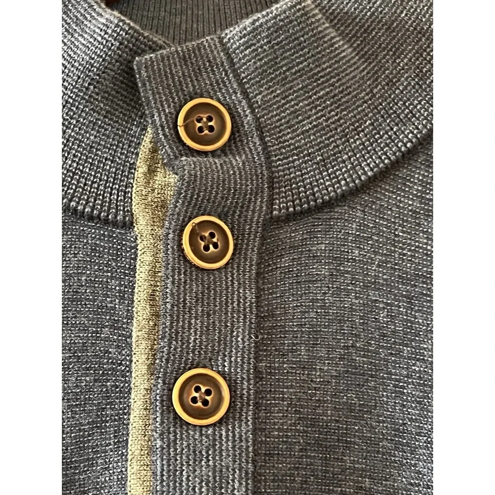 Maker & Company Clothier Merino Sweater Mens Extra Large XL Blue‎ 1/4 Button